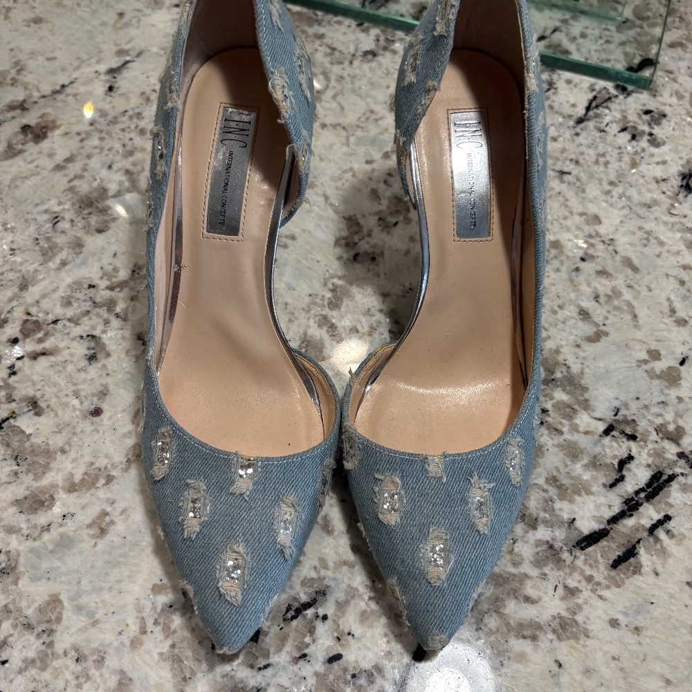 INC Jean heels